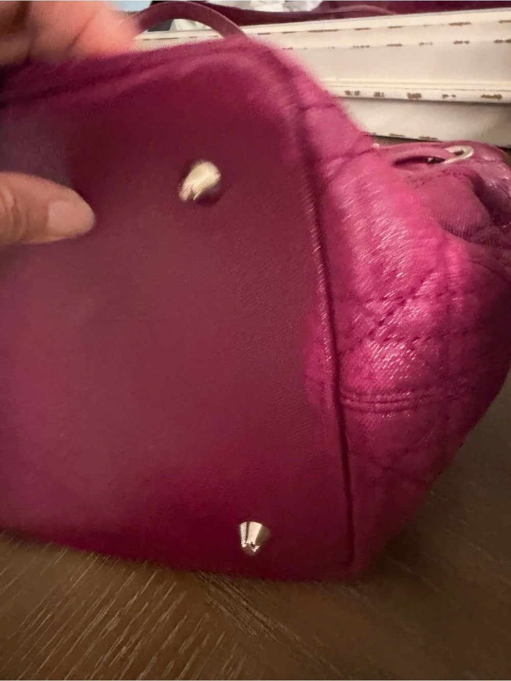 Dior Quilted Tote in Raspberry Pink with Signature Charm